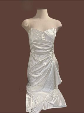 Symphony Ivory Strapless Ruched Sweetheart Dress